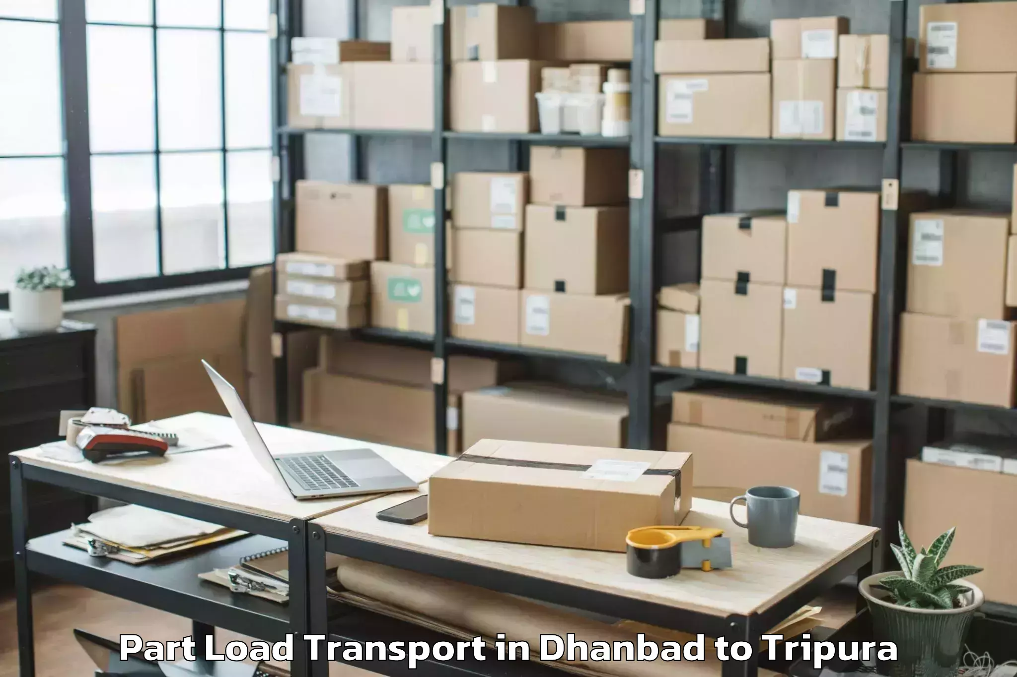 Professional Dhanbad to Khowai Airport Ixn Part Load Transport